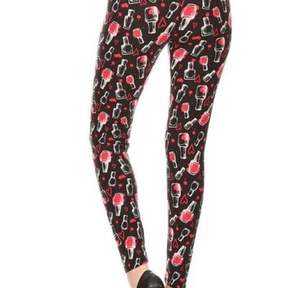 TCLC BLACK & Red Full Length Leggings Size 12 NWT - Picture 2 of 3